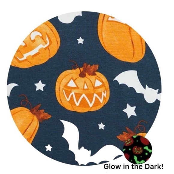 NWT Posh Peanut Bamboo Spooky Pumpkin Blue Glow in the Dark Footie sz 3-6 months - Picture 2 of 7